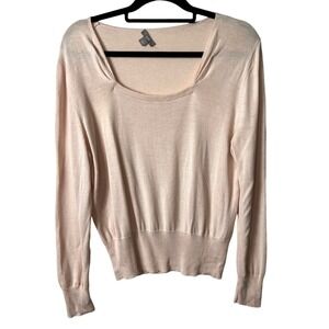 J. Jill pink‎ silk knit blouse women's size large